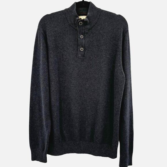 Refectory British Inspired Mock Neck Sweater XL Gray Cotton - Picture 1 of 13